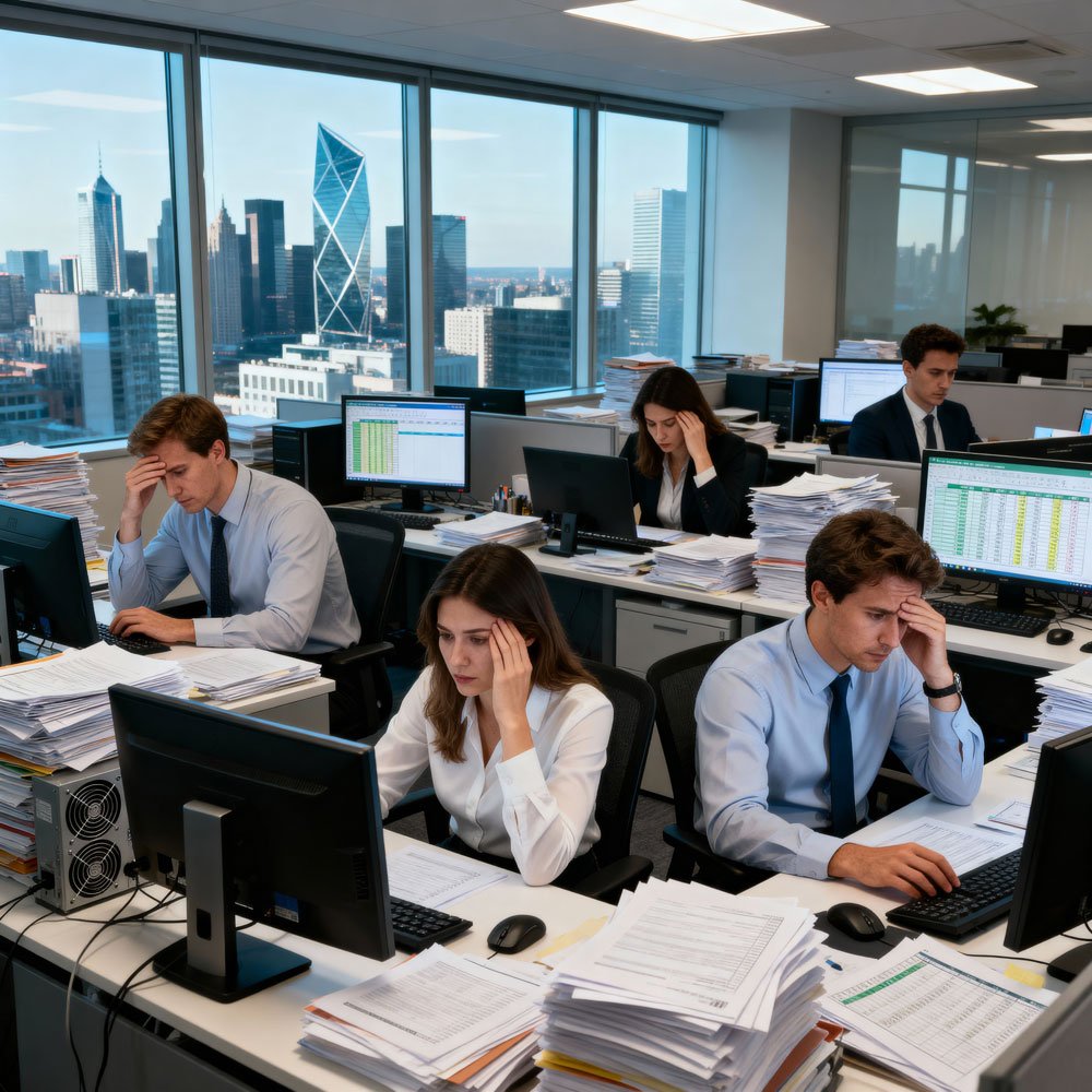 Gestion administrative traditionnelle avec tableurs Excel et documents papier - Avant digitalisation par MWA